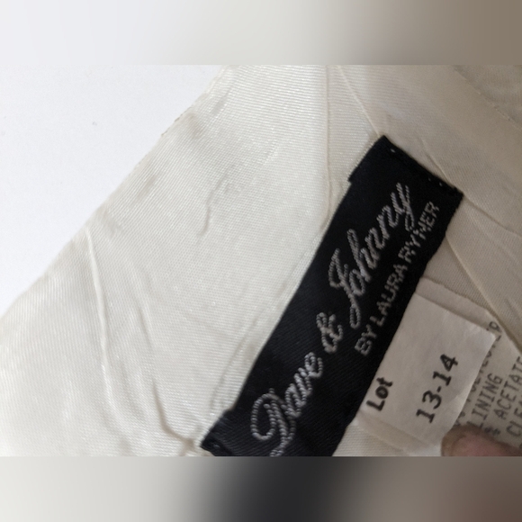 Dave and Johnny sleeveless  cream gold Dress women's size 13-14 - Picture 8 of 10